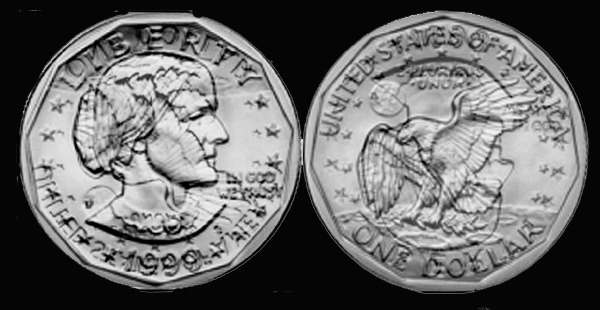 1979 Susan B Anthony Dollar. Susan B. Anthony Dollar coin;
